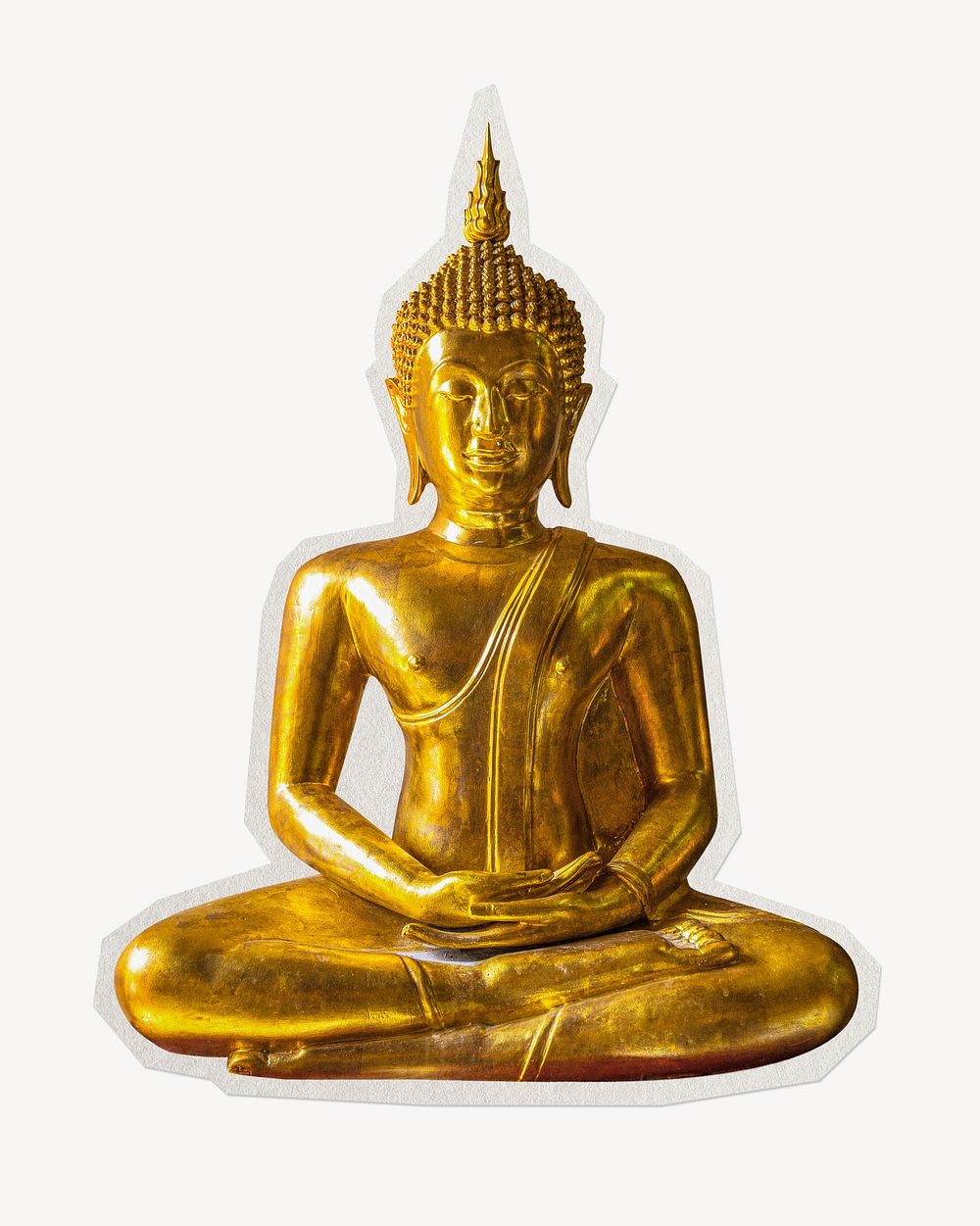 Buddha statue  paper element with white border