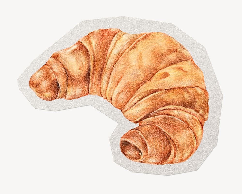Croissant paper element with white border