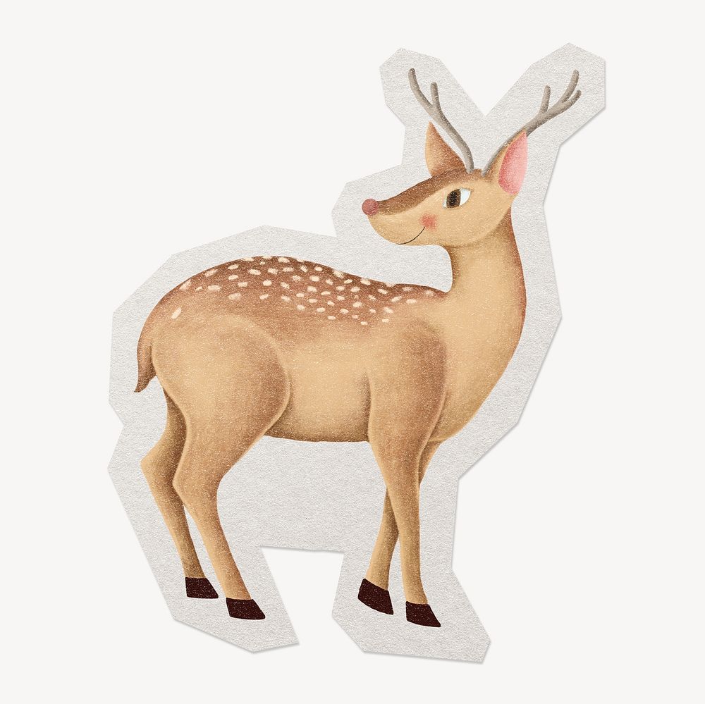 Deer paper element with white border