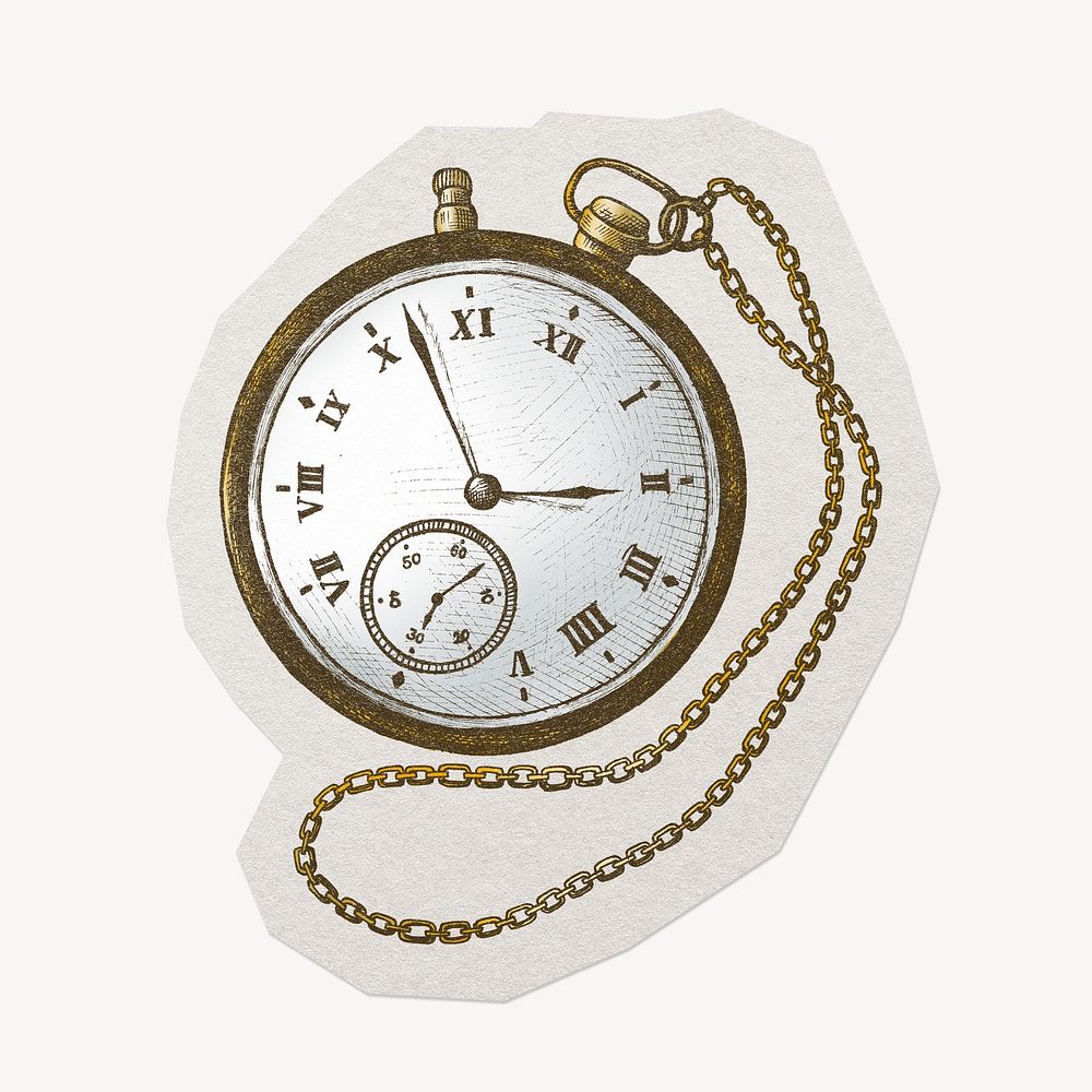 Pocket watch paper element with white border