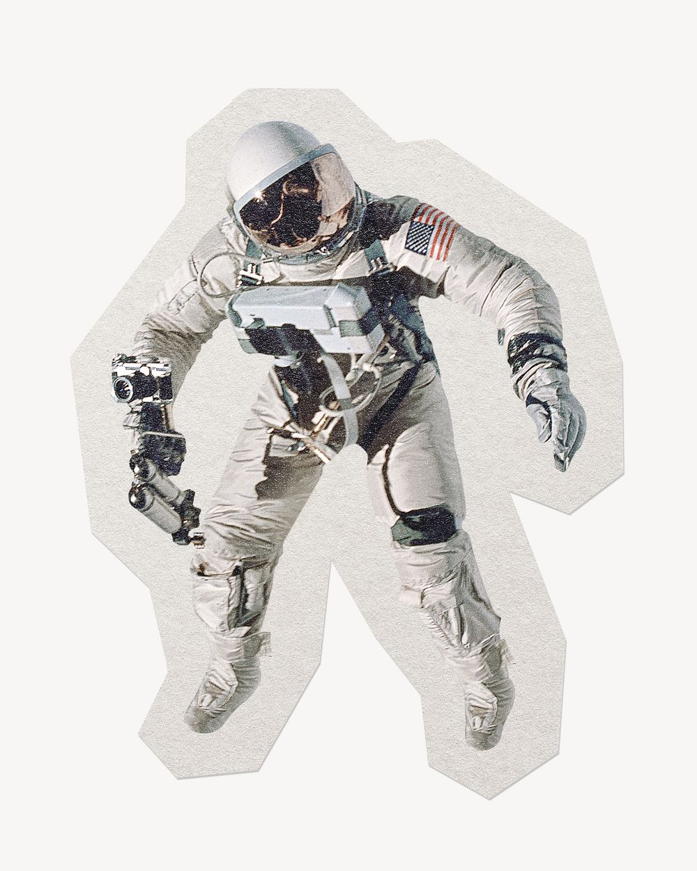 Astronaut paper element with white border