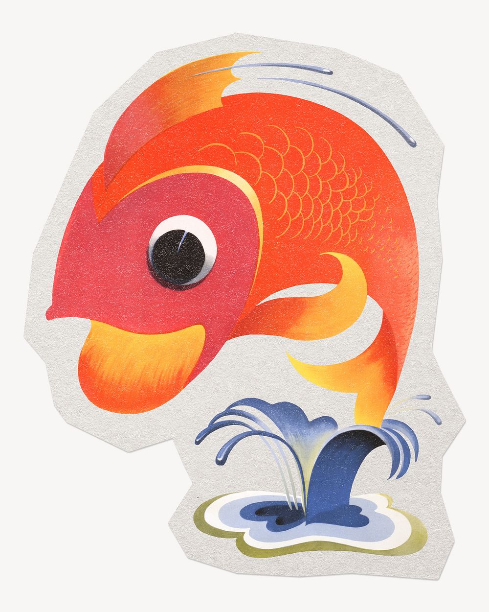 Fish paper element with white border