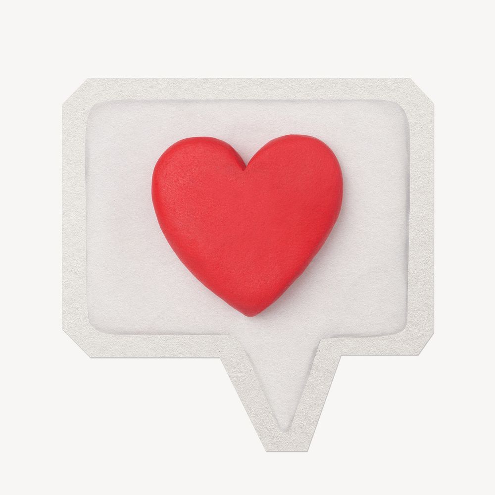 Heart paper element with white border