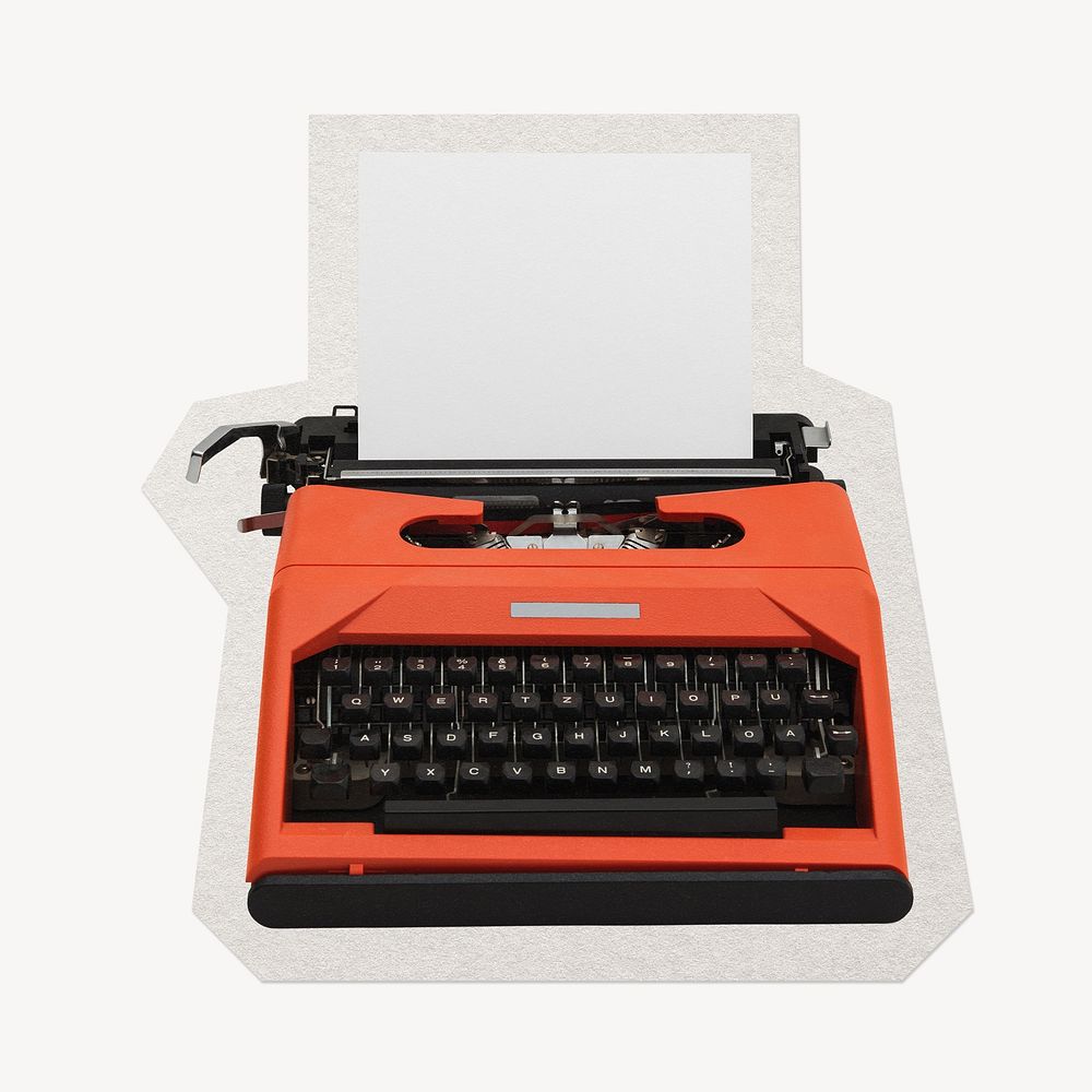 Typewriter paper element with white border