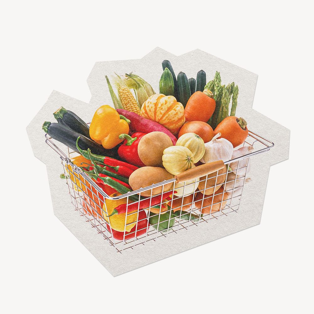 Vegetable basket paper element  white border