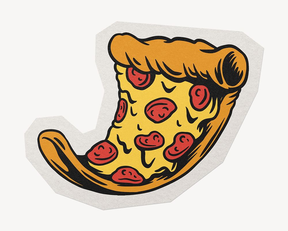 Pizza drawing style paper element  white border