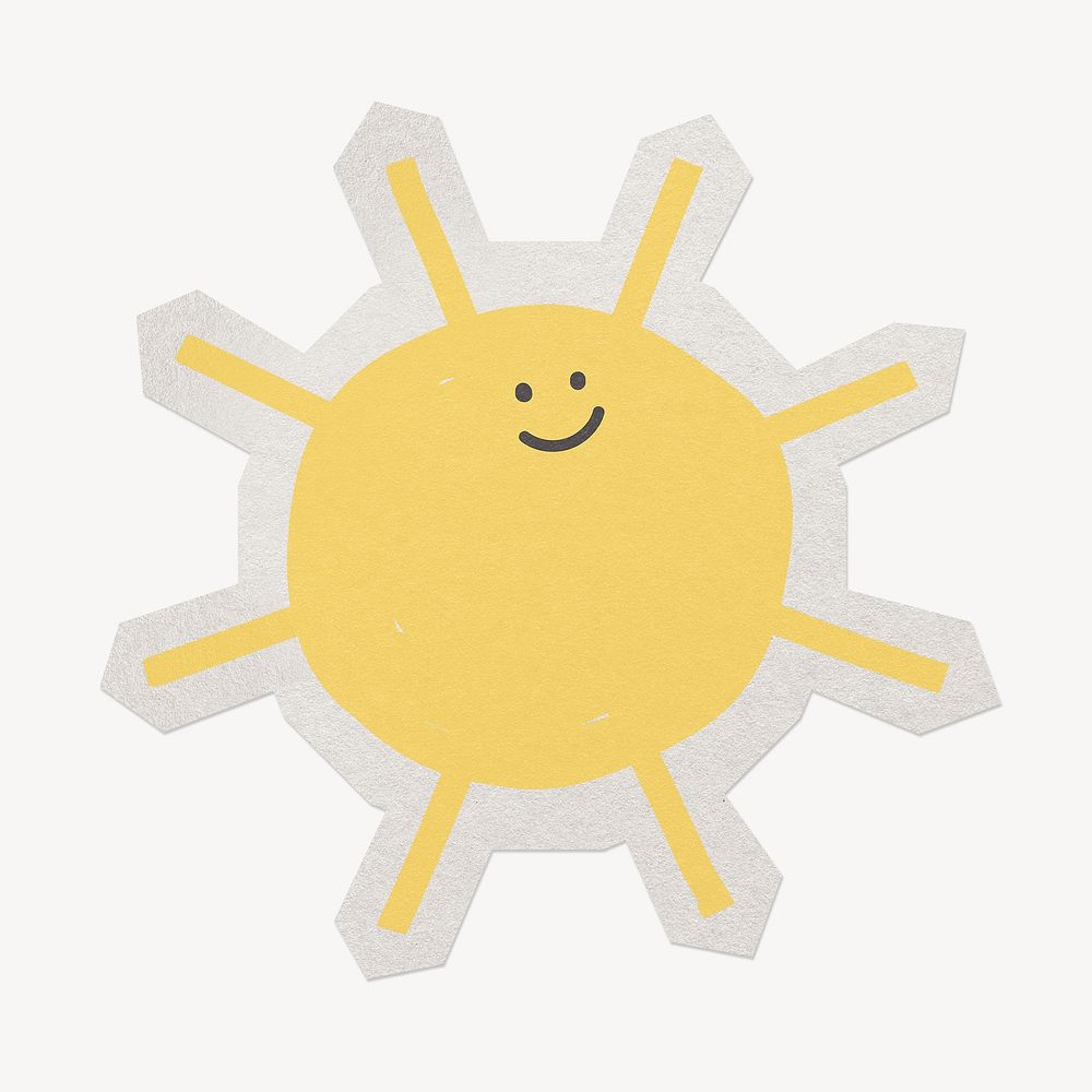 Sun cute weather diary paper element  white border 