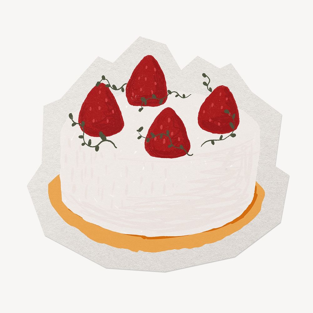 Strawberry pound cake paper element  white border
