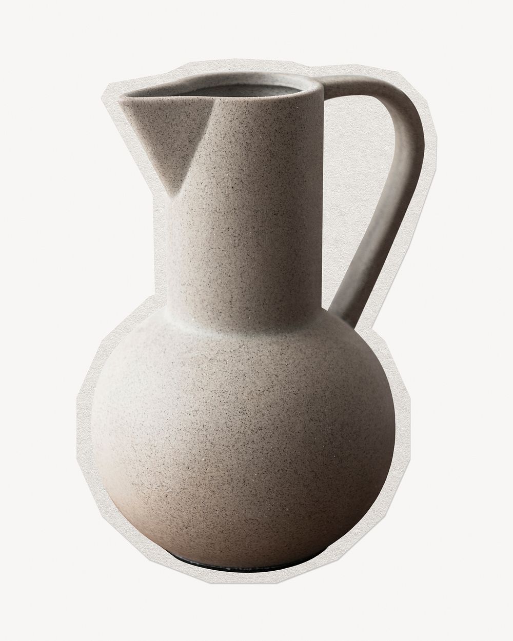 Beige ceramic jug paper element with white border