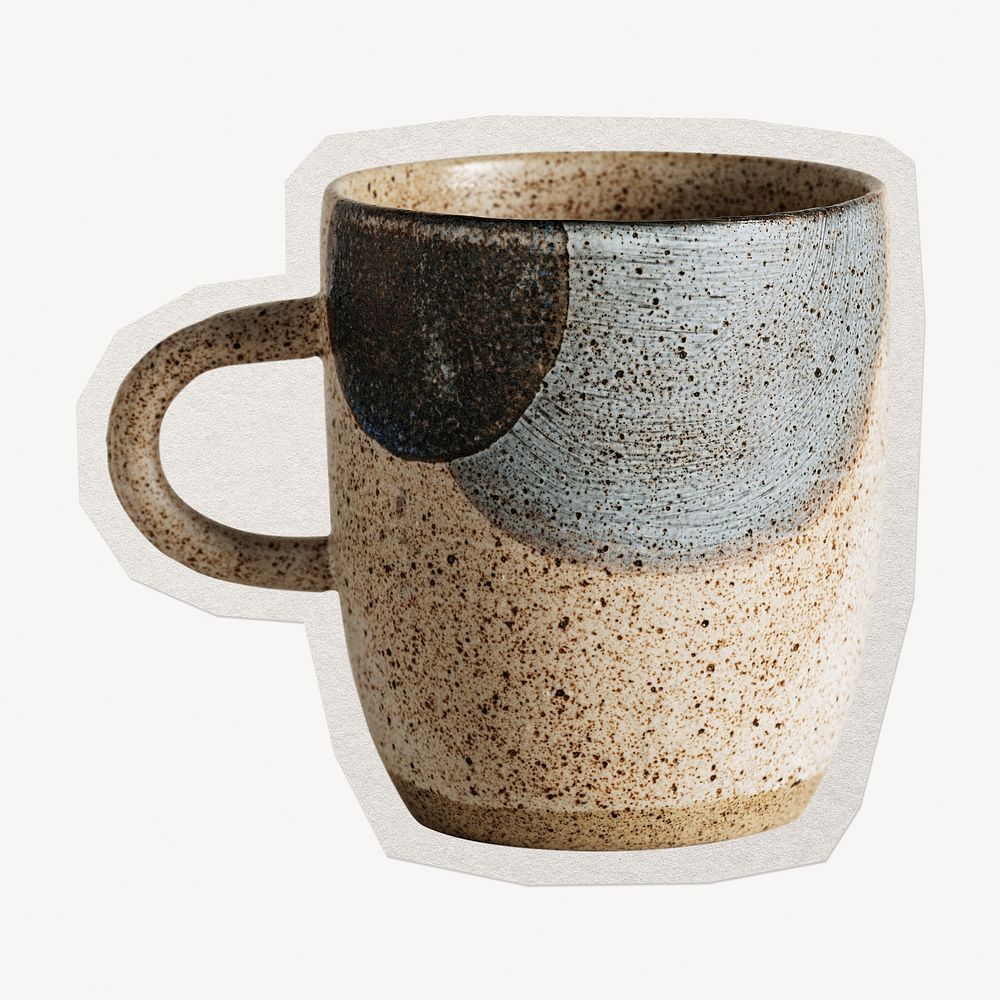 Rustic speckled mug paper element with white border