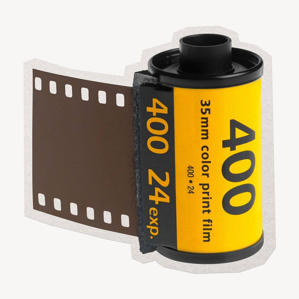 35mm film roll  paper element with white border
