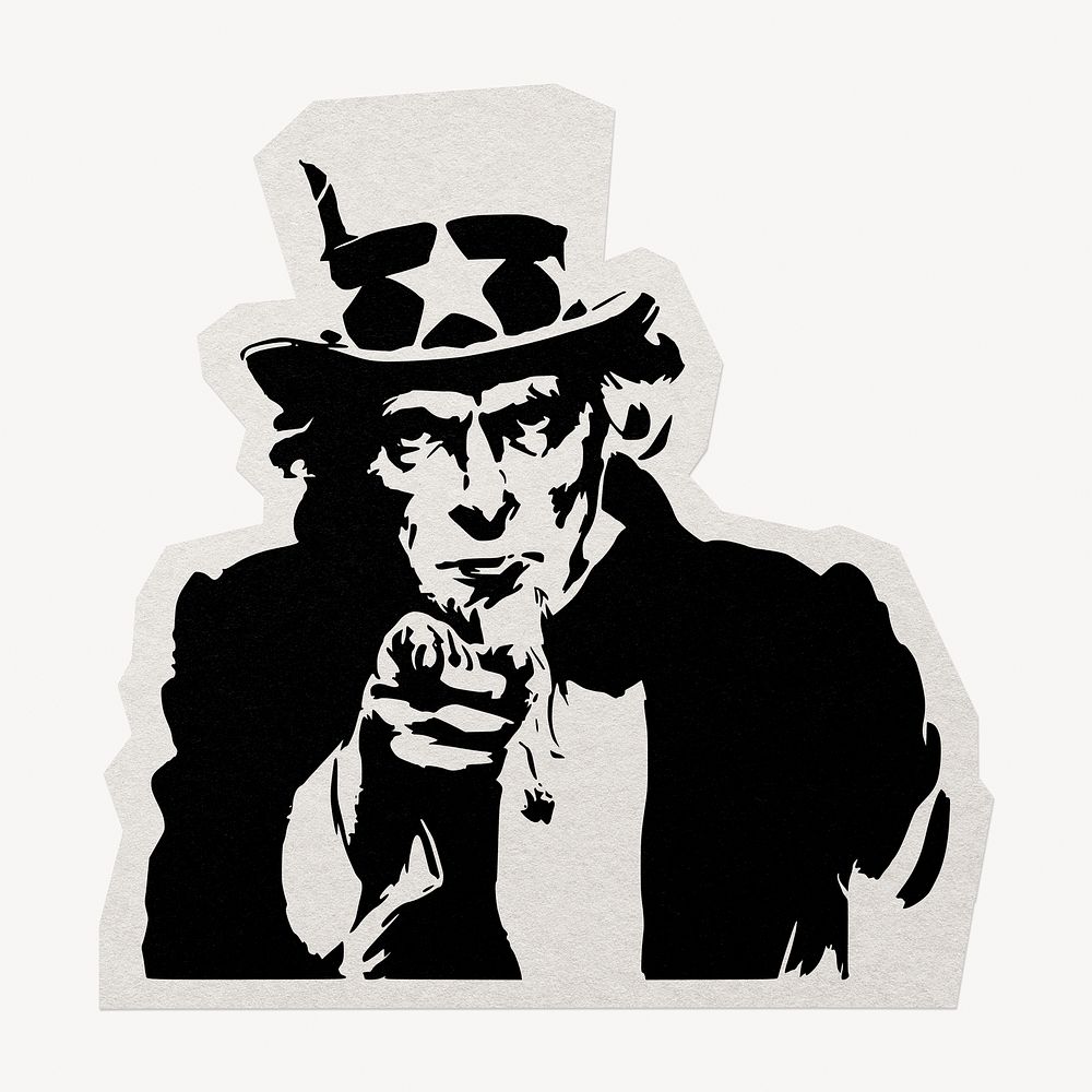 Uncle Sam  paper element with white border 