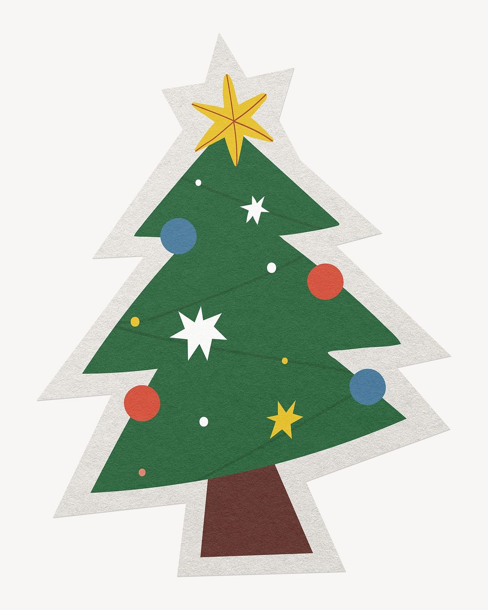 Festive Christmas tree paper cut isolated design