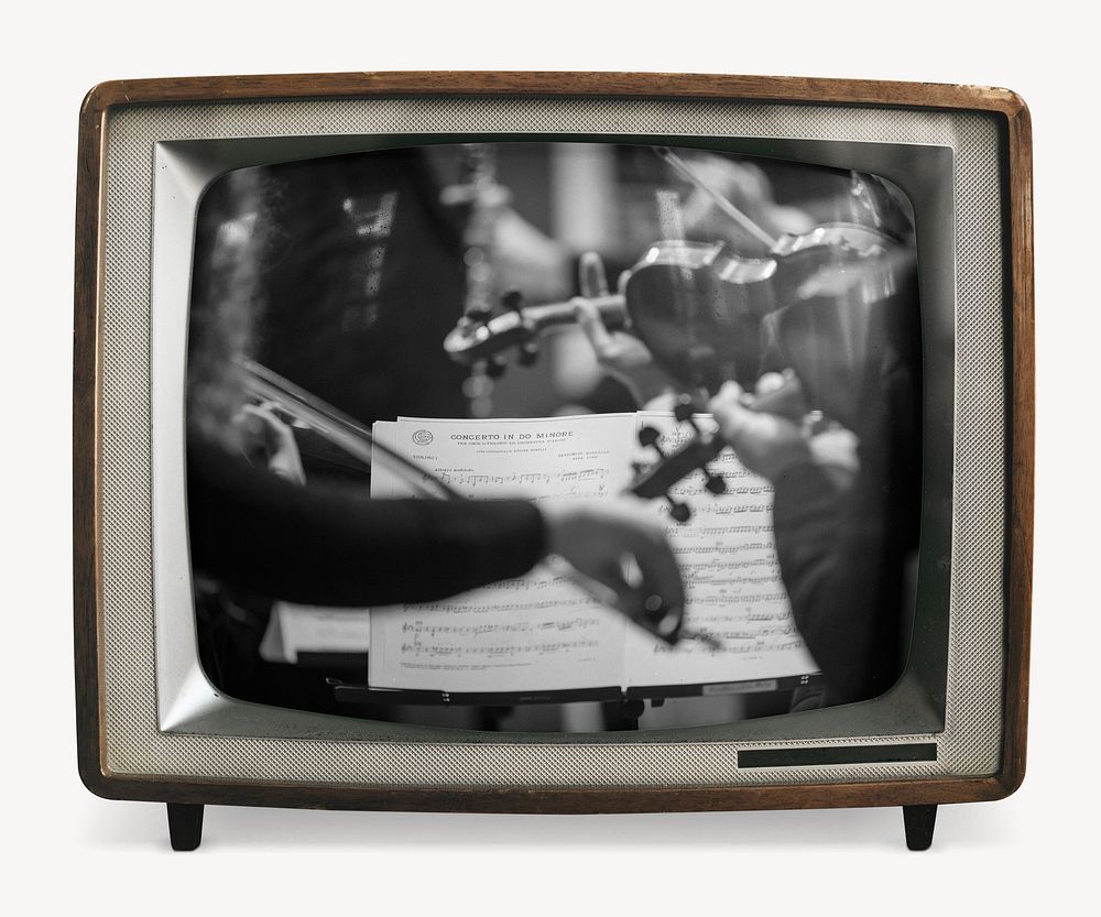 Classical music concert in retro TV