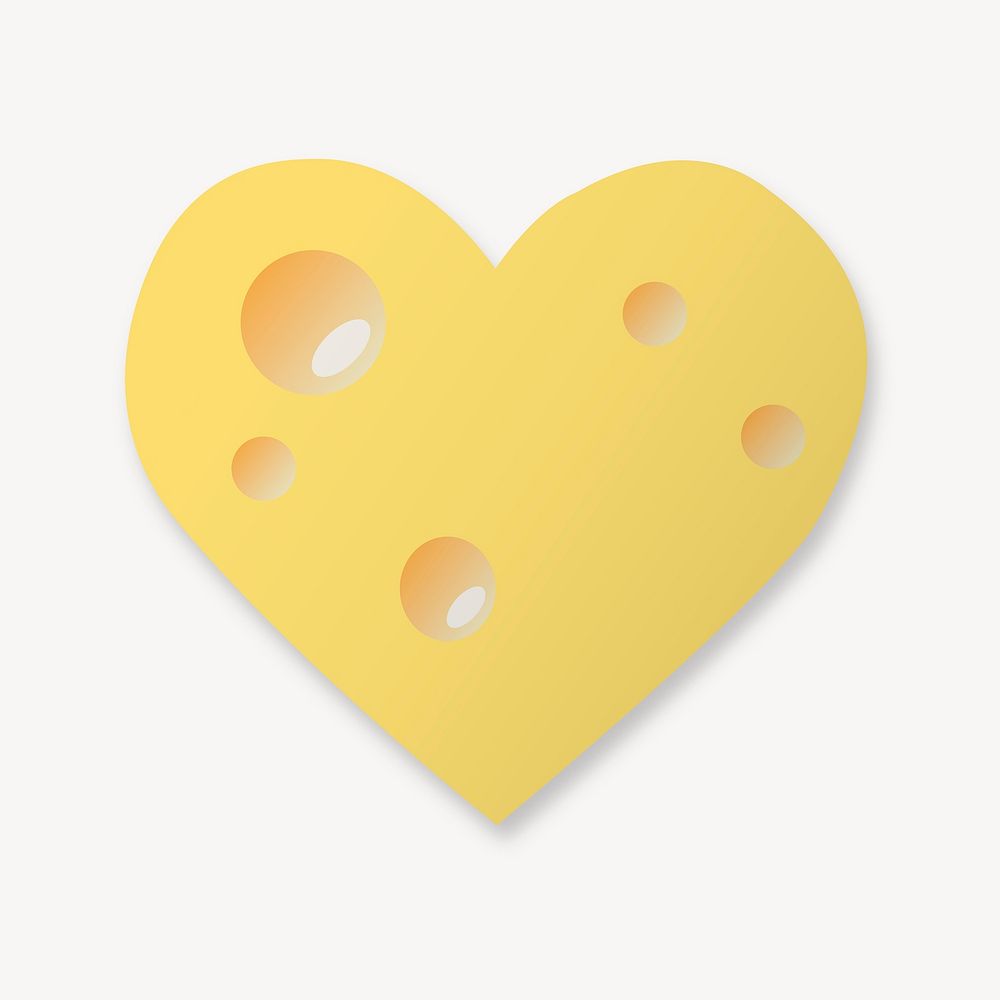 Yellow heart illustration. Free public domain CC0 image.