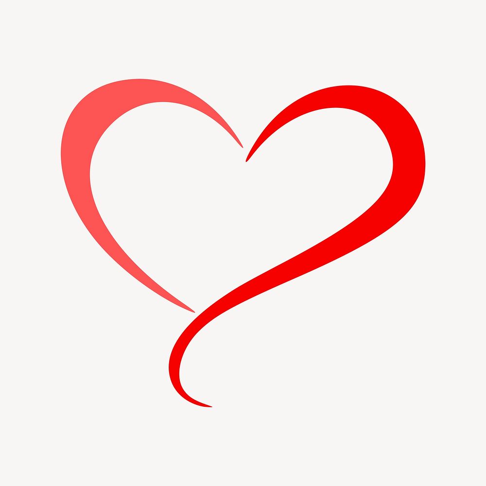 Red heart illustration. Free public domain CC0 image.