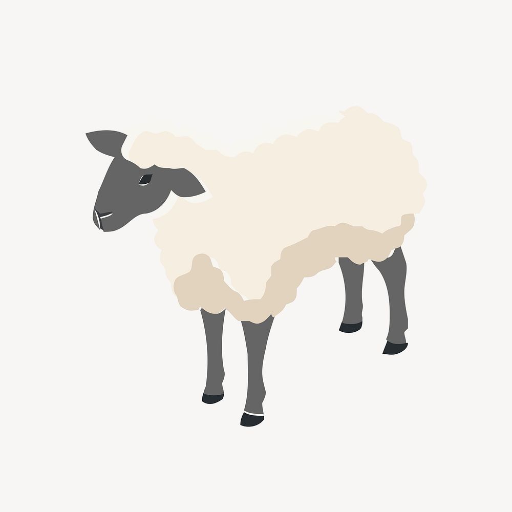Sheep illustration. Free public domain CC0 image.