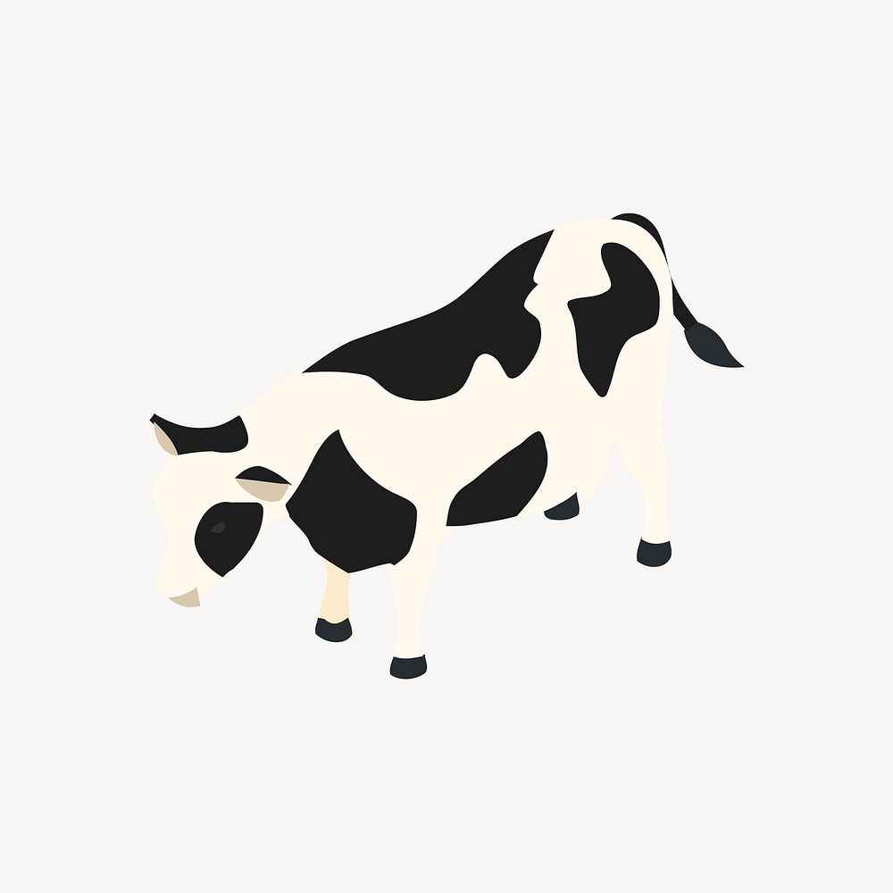 Cow collage element vector. Free public domain CC0 image.