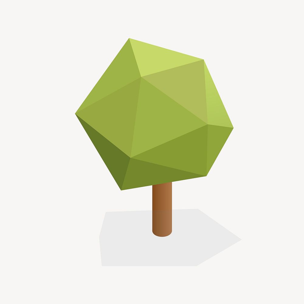 Cube tree illustration. Free public domain CC0 image.