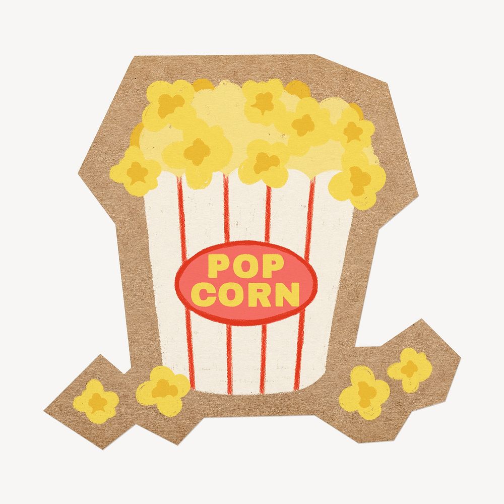 Cute popcorn, cut out paper element