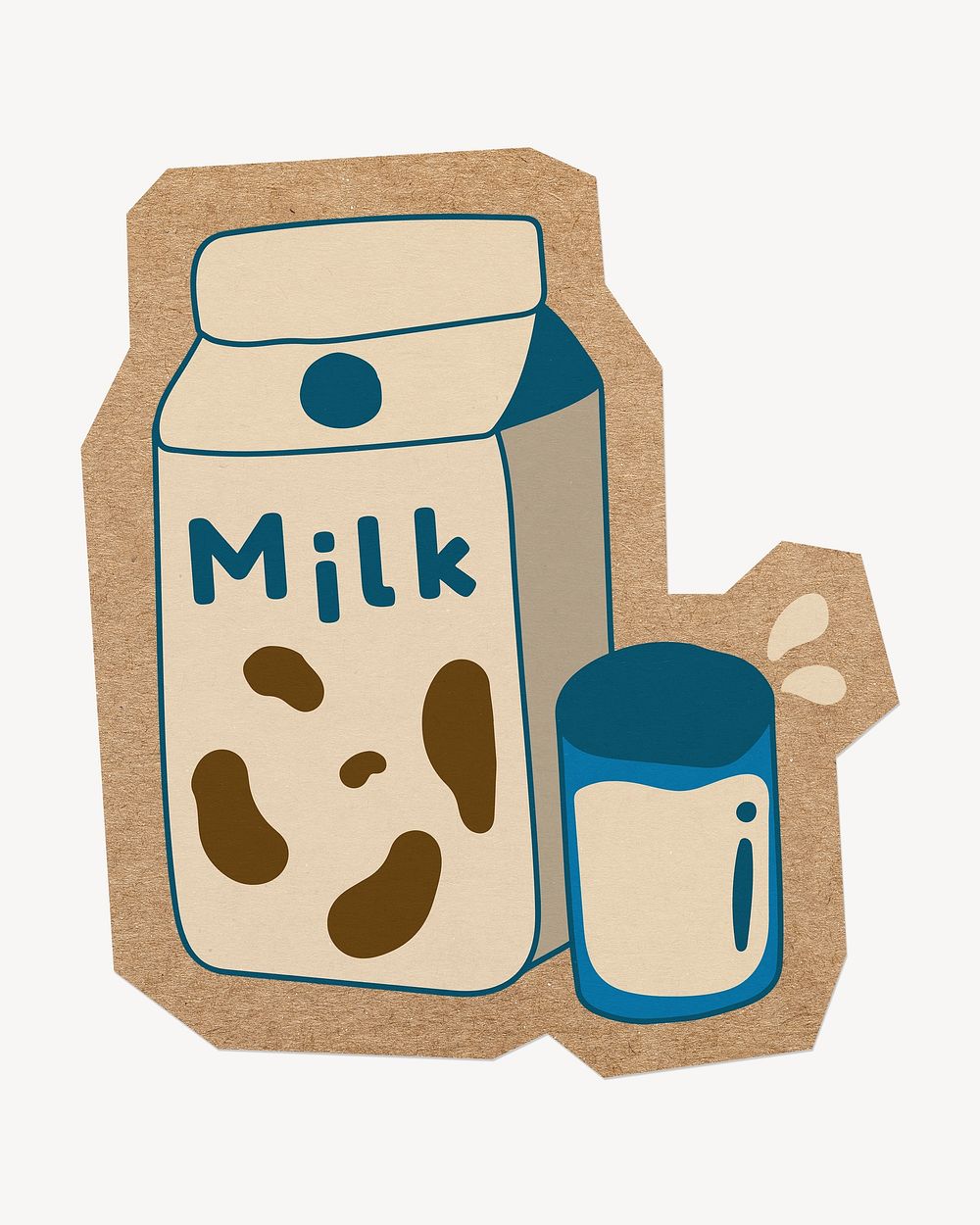 Cute milk carton, cut out paper element