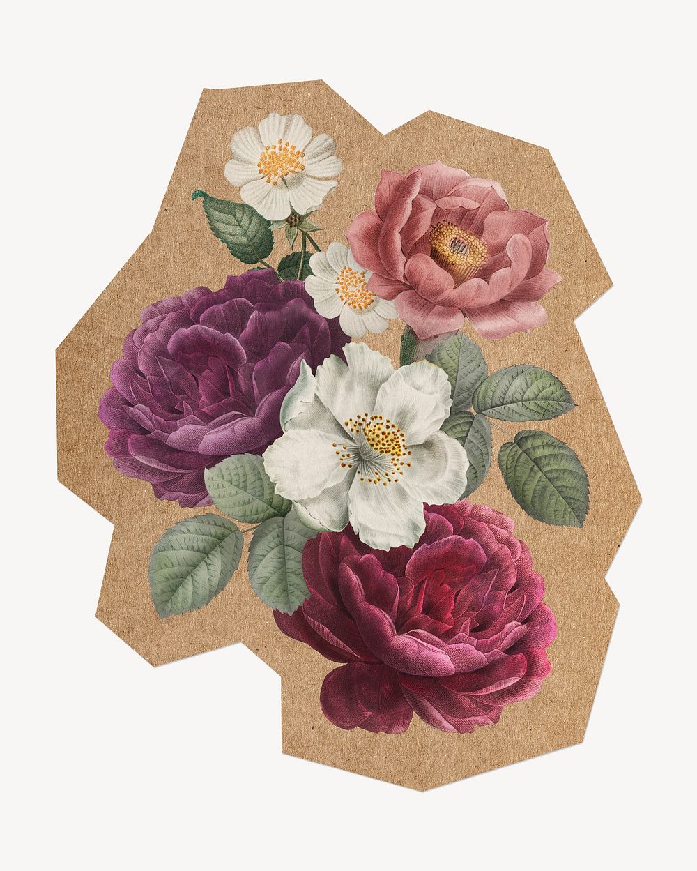 Beautiful roses, cut out paper element