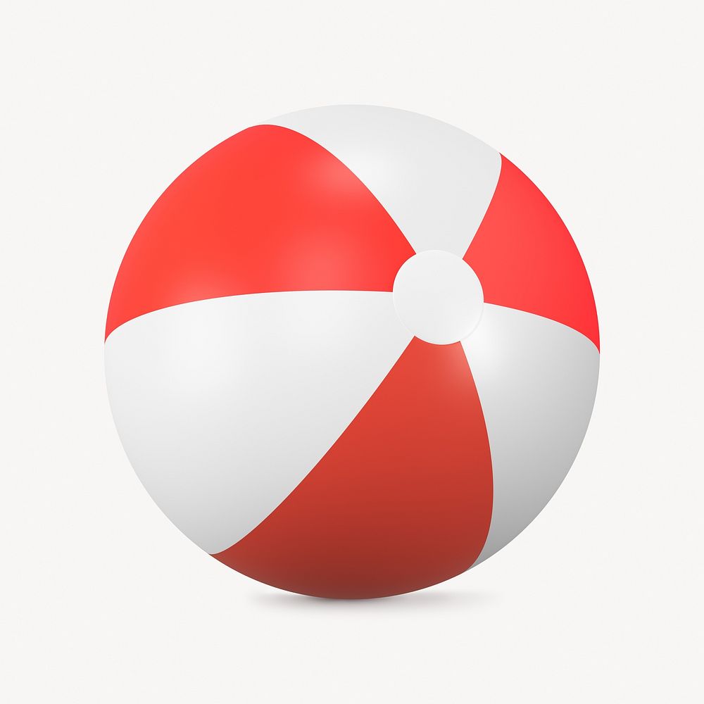 3D red beach ball, summer | Free Photo Illustration - rawpixel