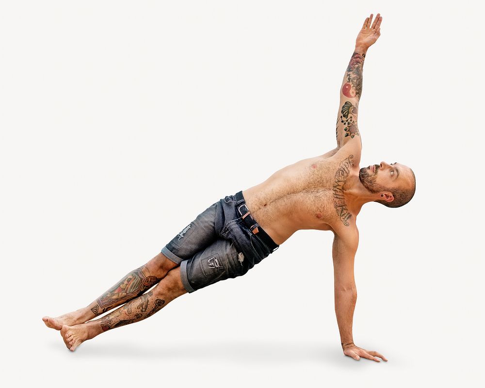 Man doing yoga isolated image