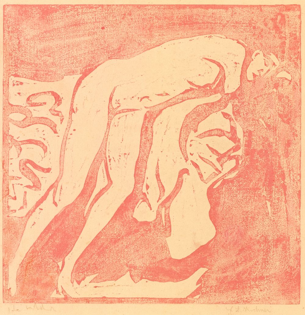 Female nude (Mädchenakt) by Ernst Ludwig Kirchner