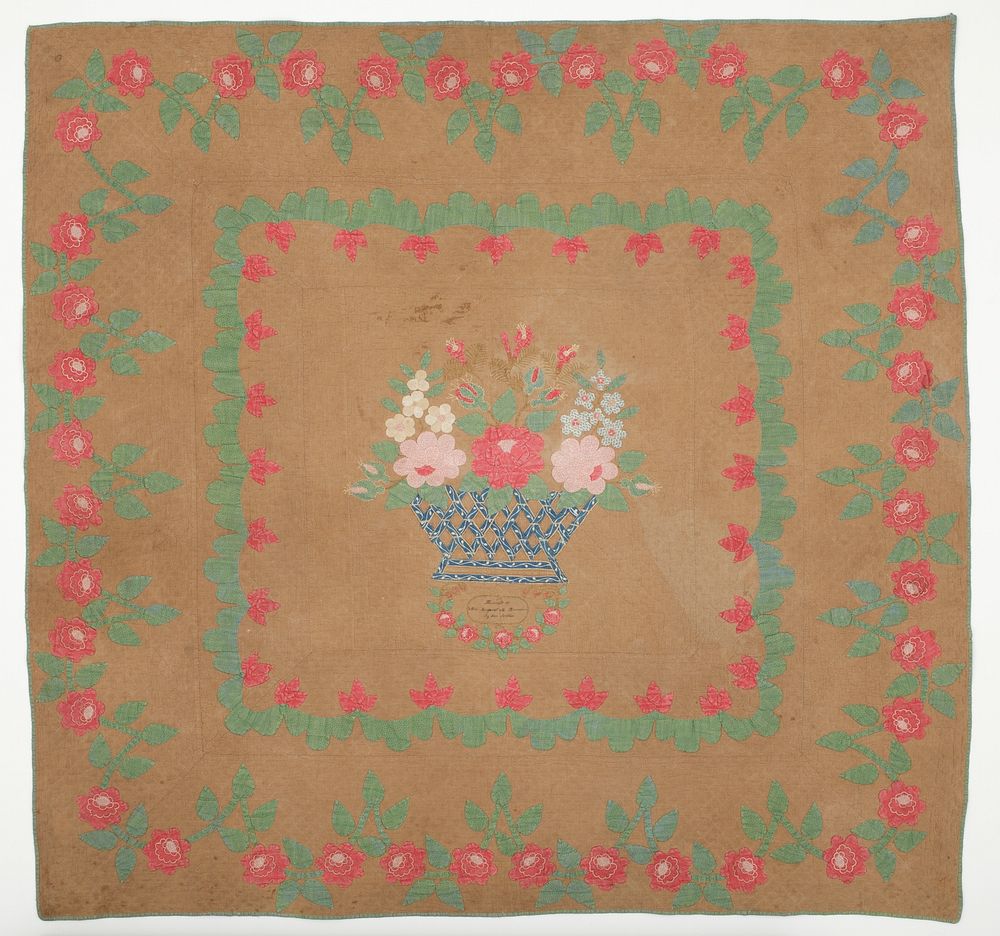 Child's Quilt, 'Lattice Basket'