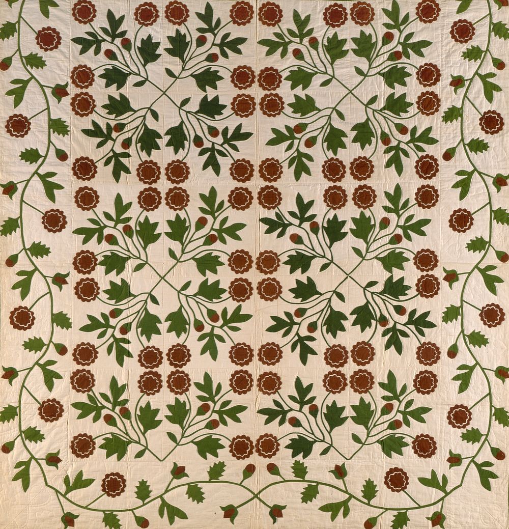 Quilt, 'Floral Appliqué' by Sarah Ann Cooper Beegle