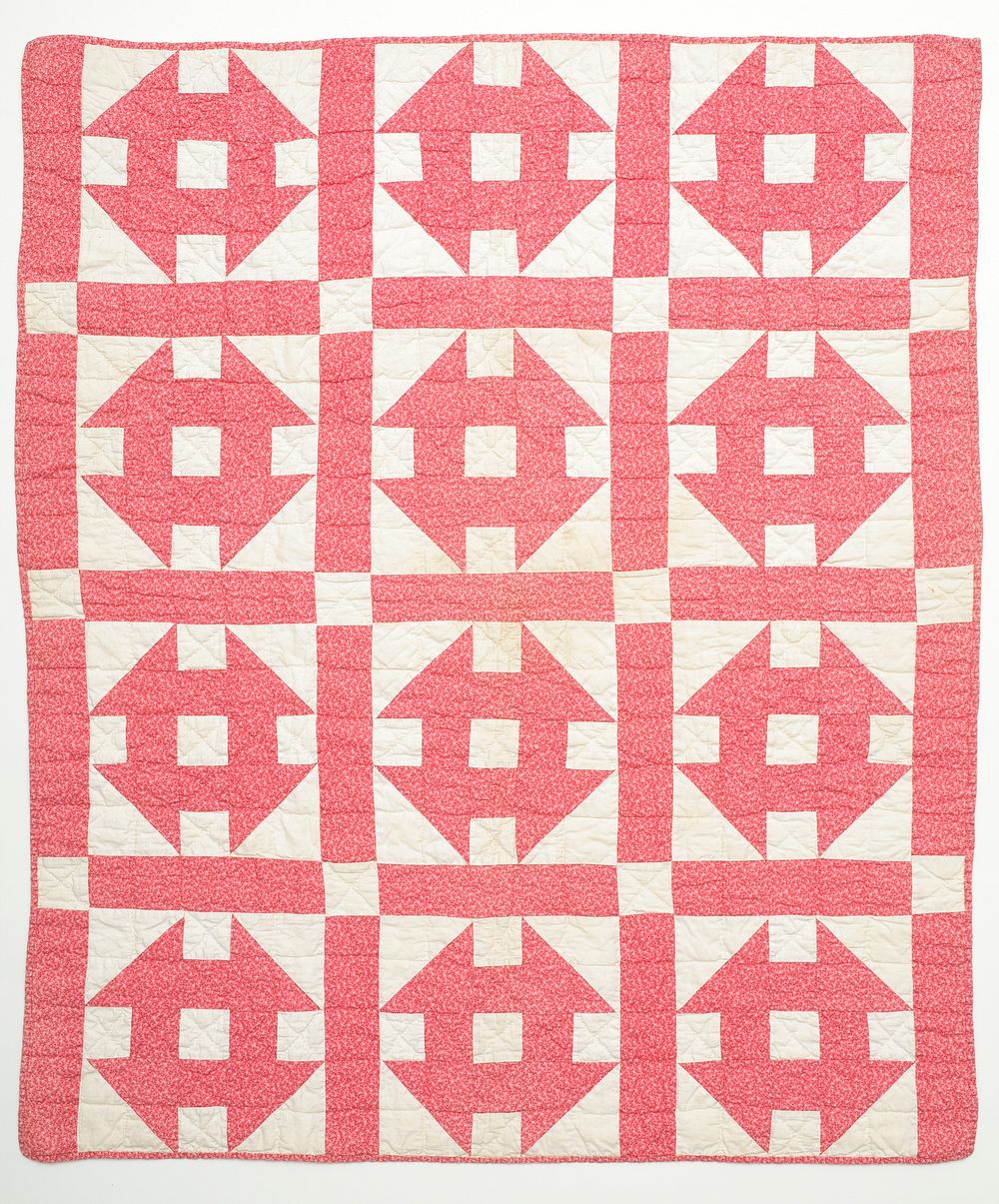 Child’s Quilt, 'Hole in the Barn Door' or 'Monkey Wrench'