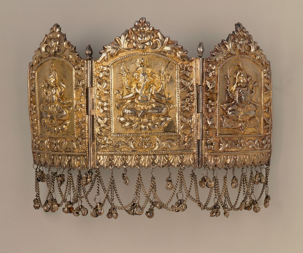 Bridegroom's Wedding Crown (umlakh) Adorned with Vishnu, Ganesha, and Shiva