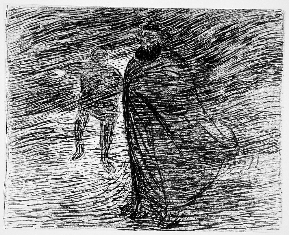 Spectre in the fog by Ernst Barlach