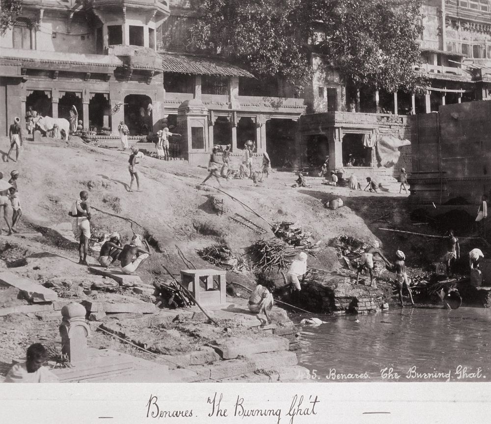 Benares, The Burning Gháts by Samuel Bourne