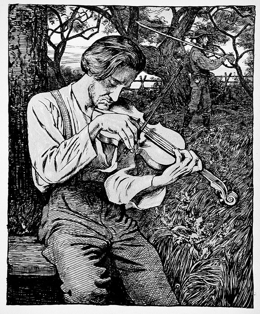 The fiddler by Hans Thoma