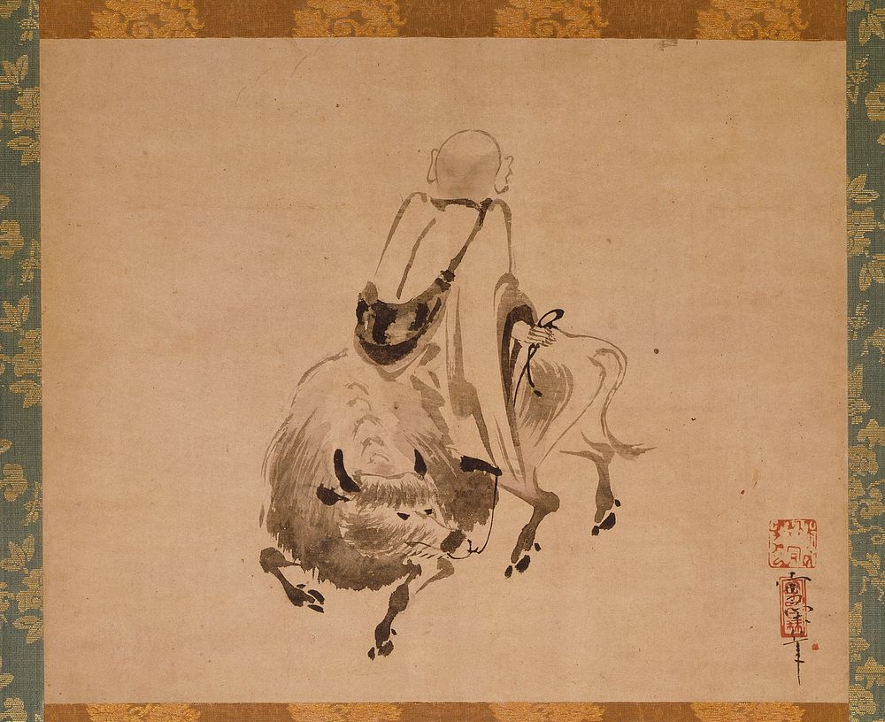 Seiōgyū Riding Backward on an Ox by Sekkan