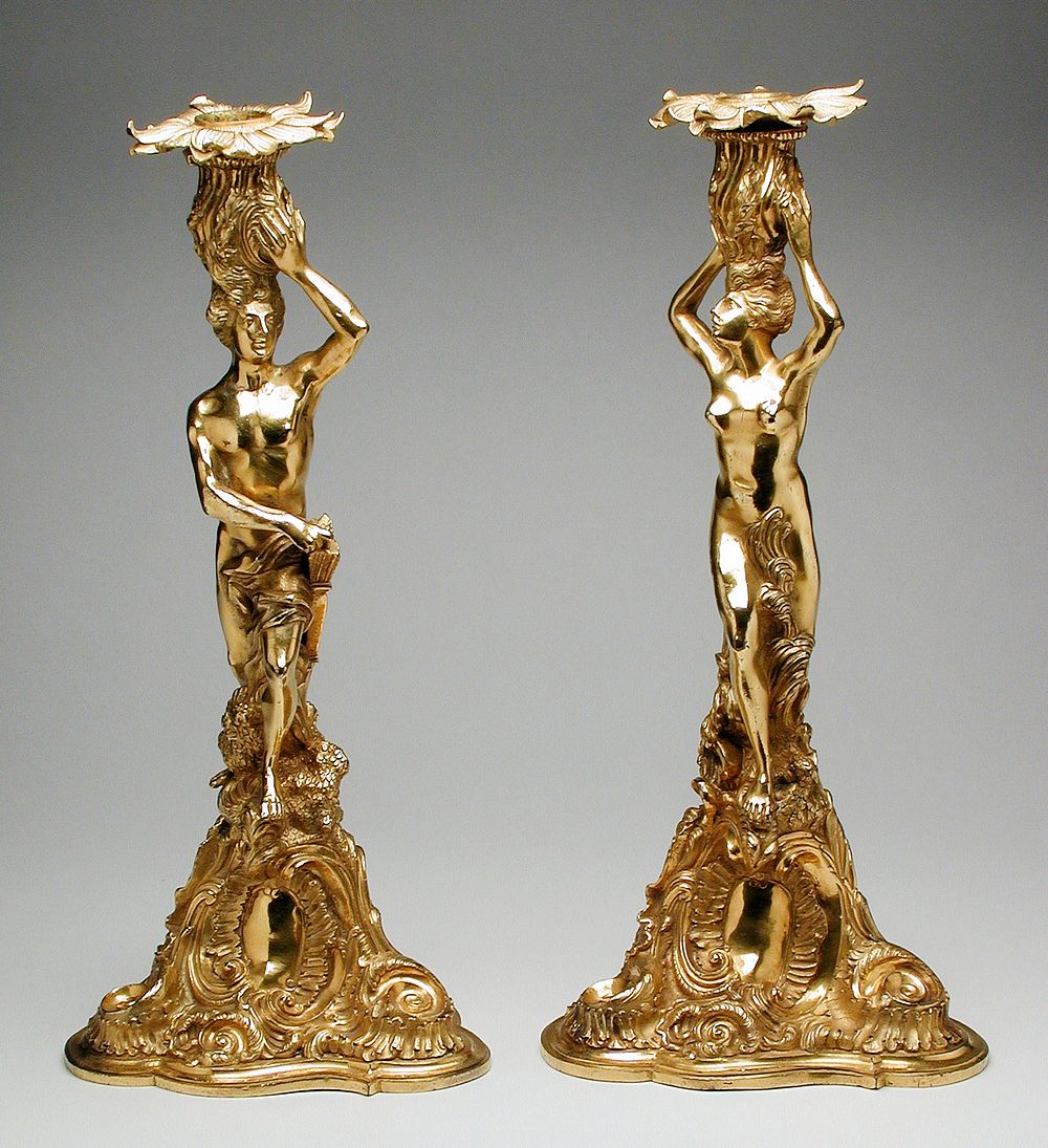 Candlesticks with Apollo and Daphne by George Michael Moser