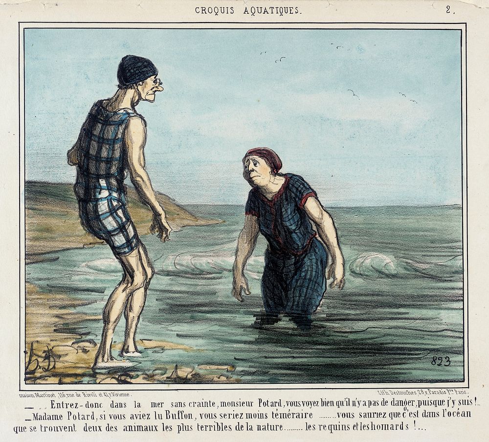 Entrez donc dans la mer sans crainte... by Honoré Daumier
