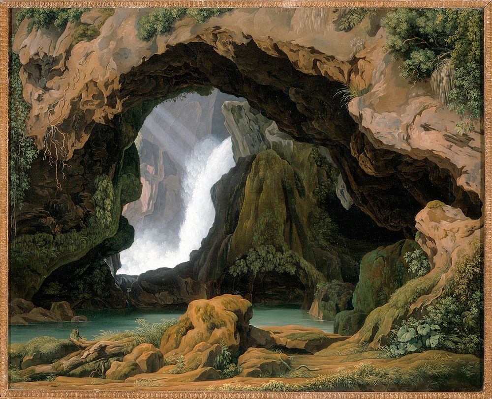 The Grotto of Neptune in Tivoli by Johann Martin von Rohden