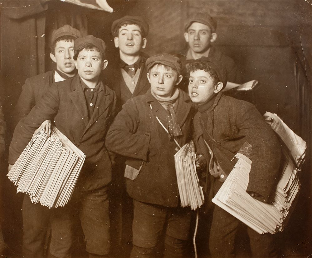 Newsboys by Lewis Wickes Hine