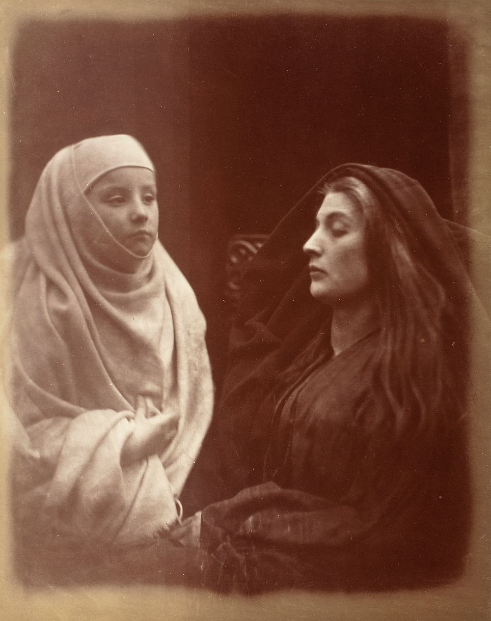 The Little Novice & Queen Guinevere In The Holy House Of Almsbury by Julia Margaret Cameron
