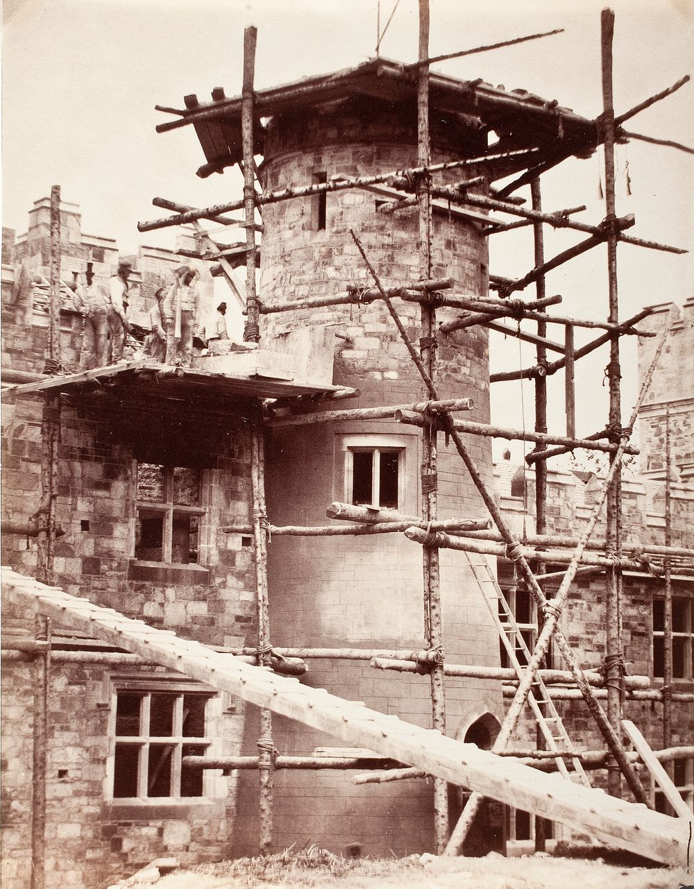 Scaffolding-Liviesmore Castle by F C Currey