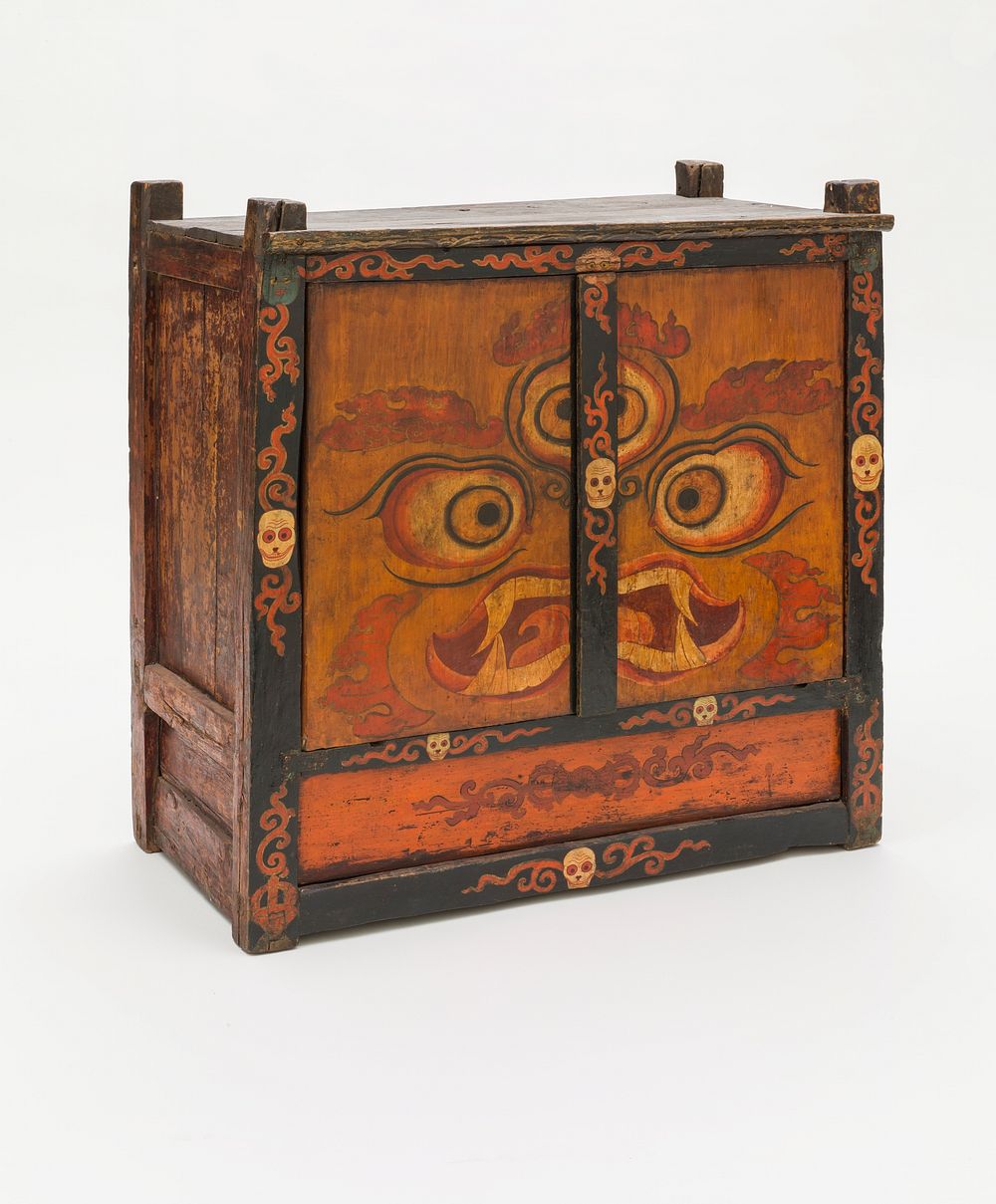 Offering Cabinet (Torgam) with Fierce Deity or Red Mahakala