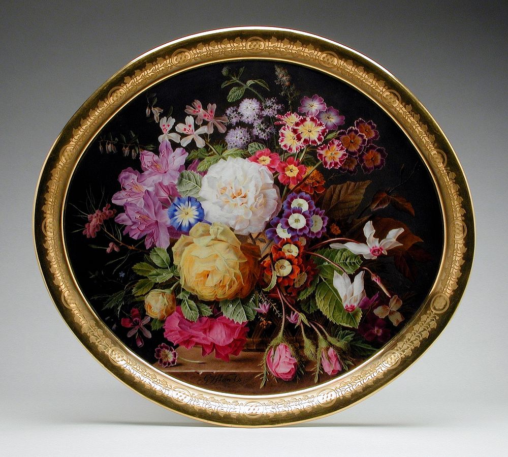 Oval Tray by Georgius J Van Os and Sèvres Porcelain Manufactory