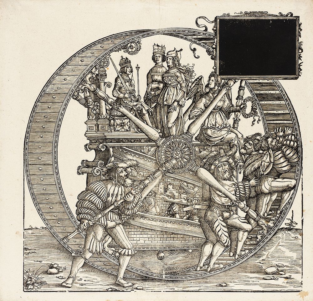 The Wheel of Fortune by Hans Springinklee  circa 1495 after 1522