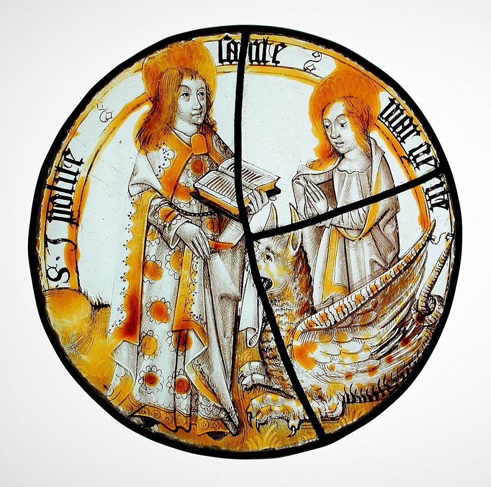 Roundel:  Saints Hippolytus and Margaret