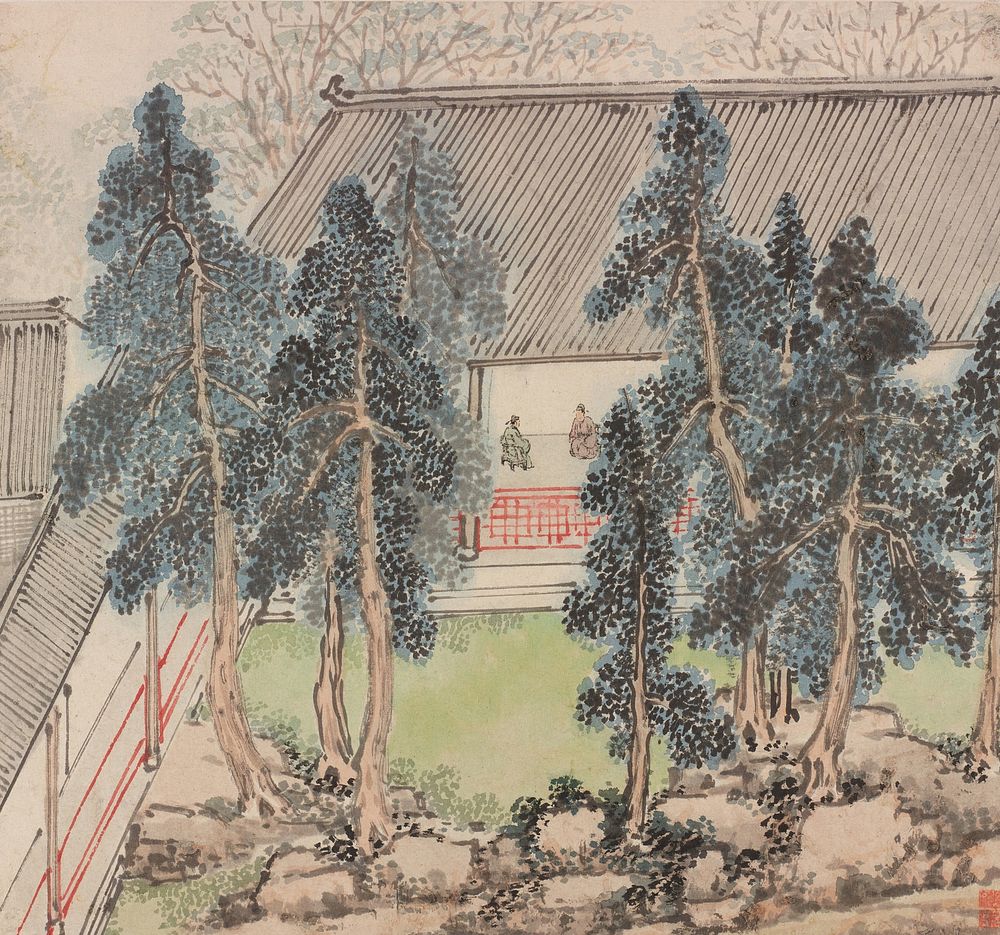 Painting of Zhi Garden [Zhi Yuan Tu] by Zhang Hong