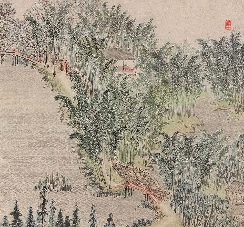 Painting of Zhi Garden [Zhi Yuan Tu] by Zhang Hong