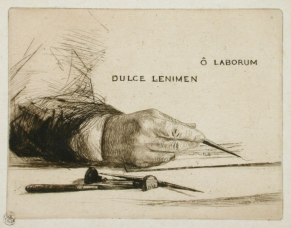 Hands Etching - O Laborum by Sir Francis Seymour Haden